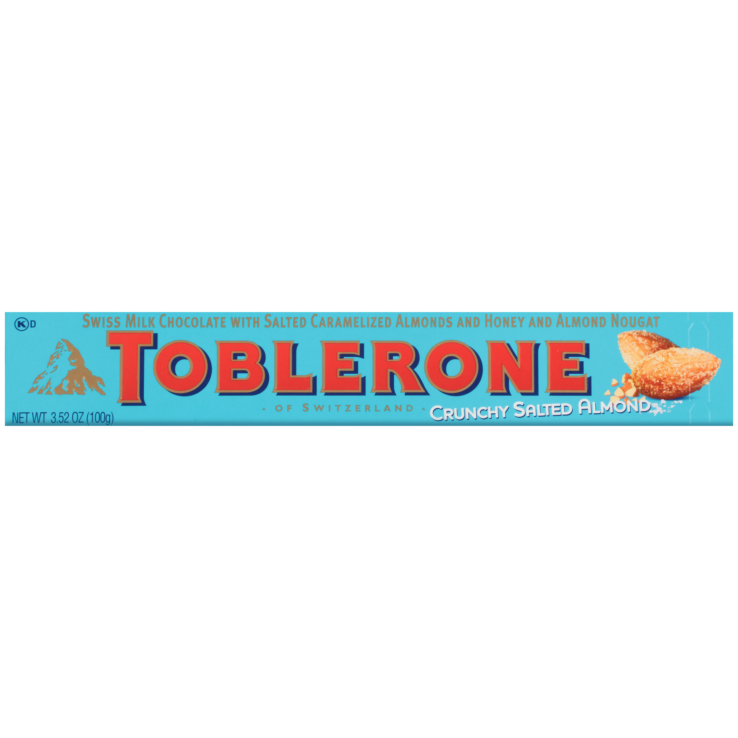 Toblerone Swiss Milk Chocolate Candy Bars with Salted Caramelized Almonds and Honey and Almond Nougat, 3.52 oz Bar-0