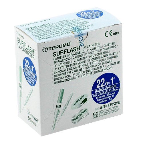 Catheter SurFlash® 22ga x 1"- 50/Box