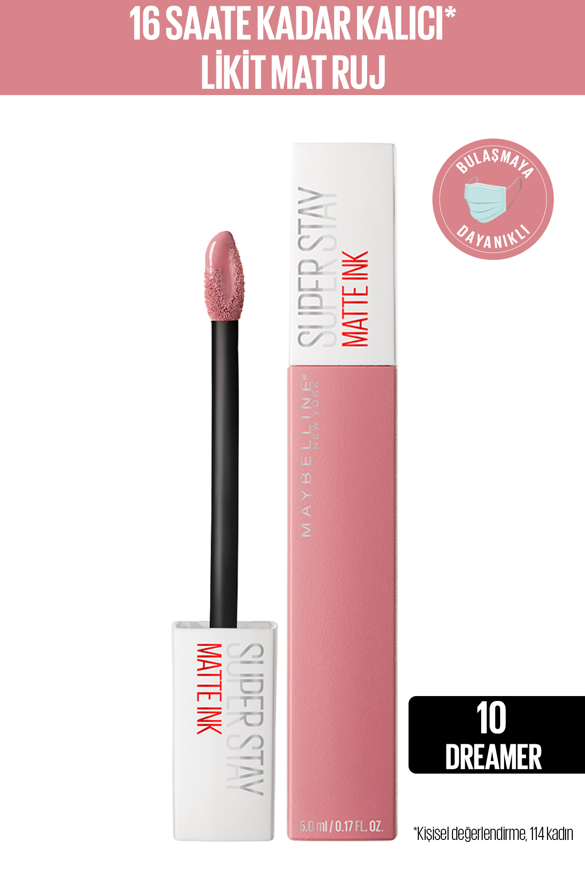 maybelline new york super stay matte ink likit mat ruj - 10 dreamer