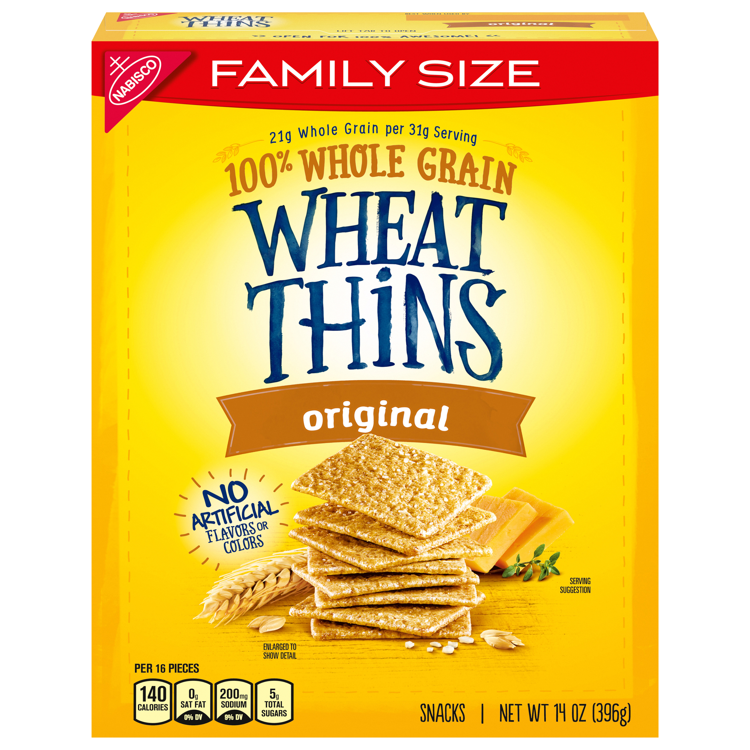 Wheat Thins Original Whole Grain Wheat Crackers, Family Size, 14 oz-thumbnail-0