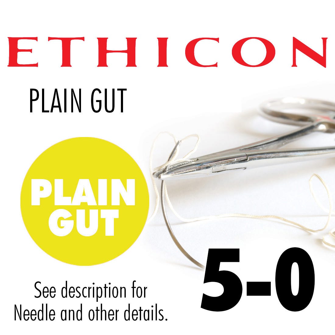 Ethicon 5-0 Plain Gut Sutures, FS2, 27"- 12/Box