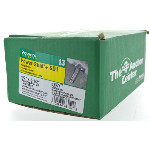 Zinc PowerStud+ SD1 Anchor 1/2" x 51/2"