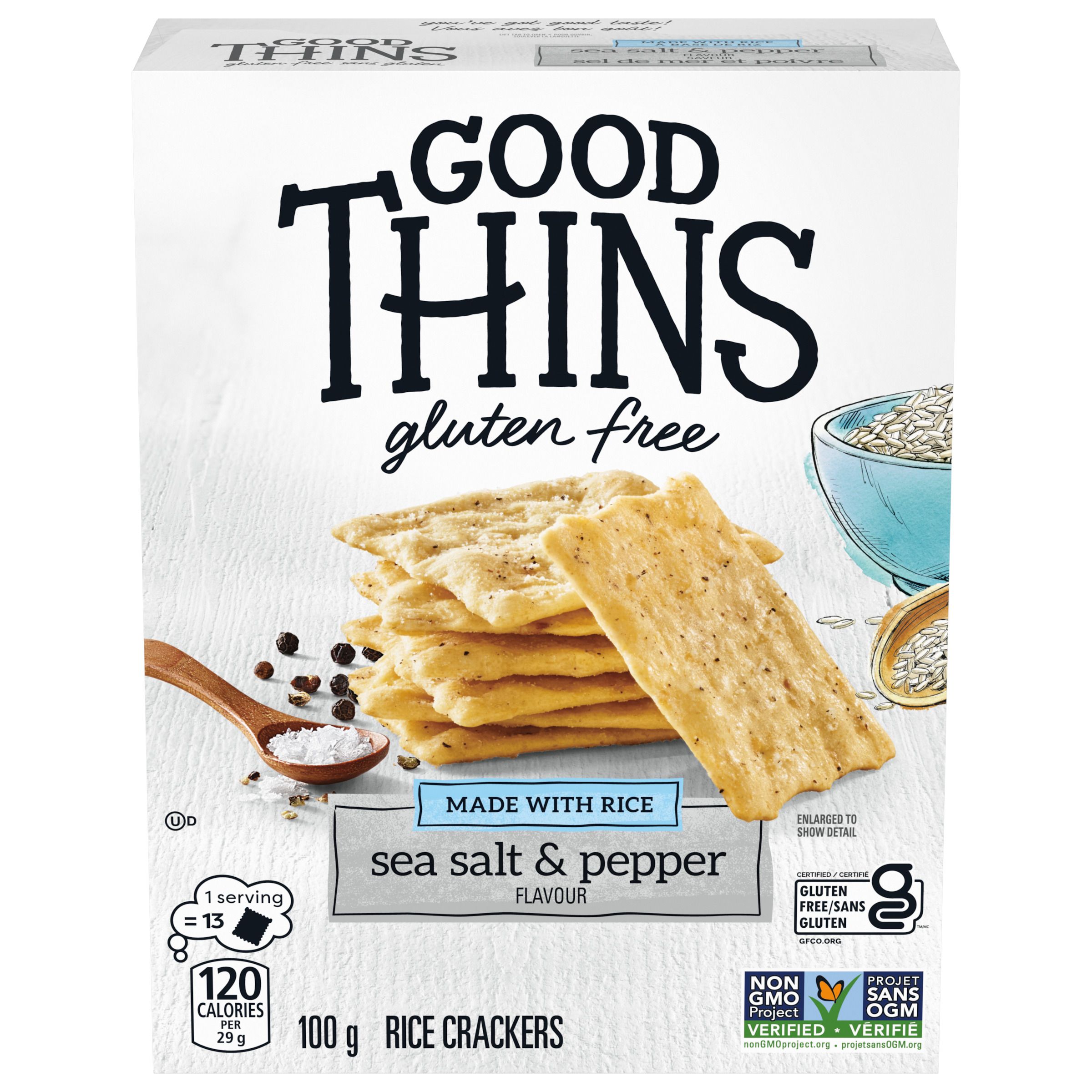 Good Thins Rice Sea Salt & Pepper Crackers 100 G-0