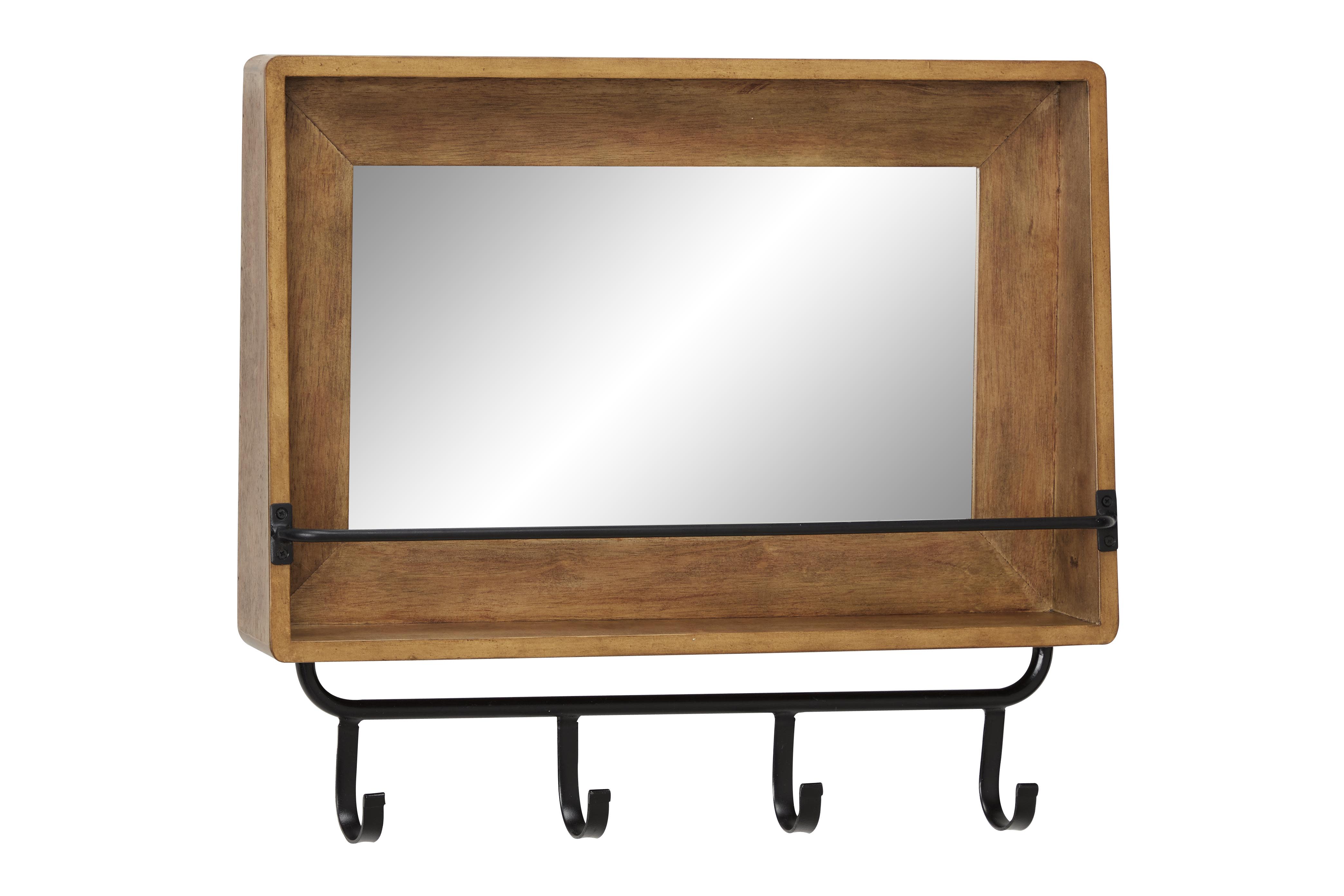 brown wood wall mirror 23" x 4" x 21"