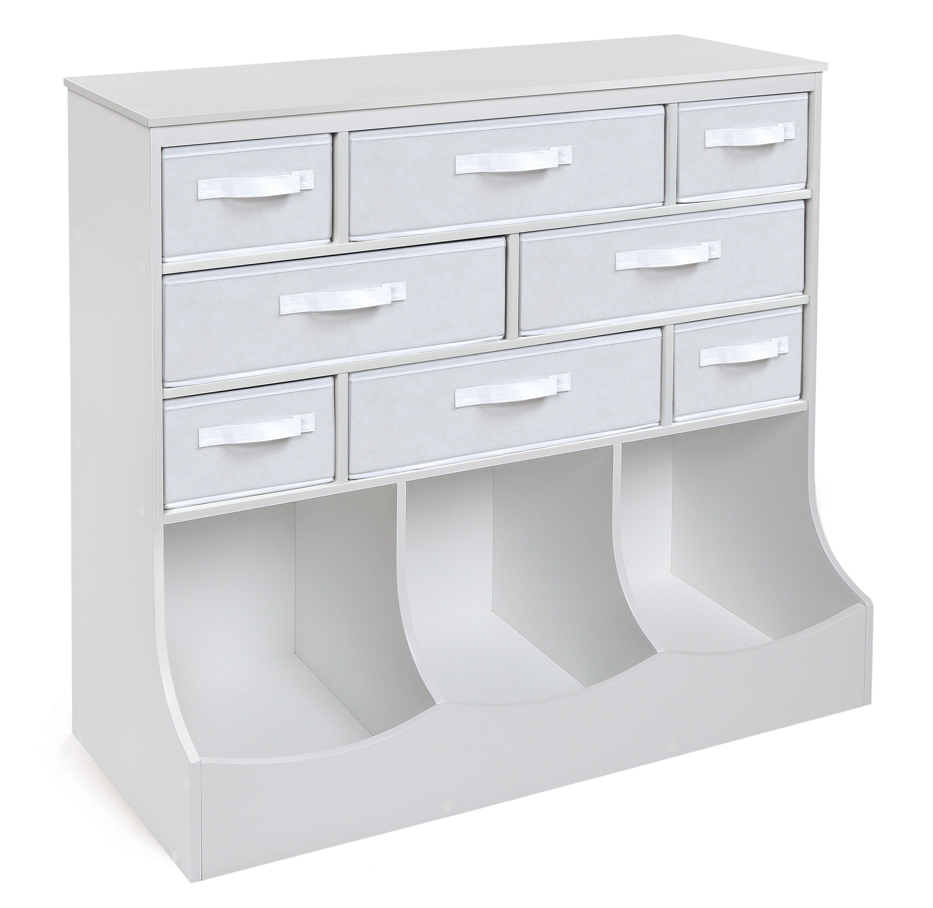 Storage Station with Eight Baskets and Three Bins - White