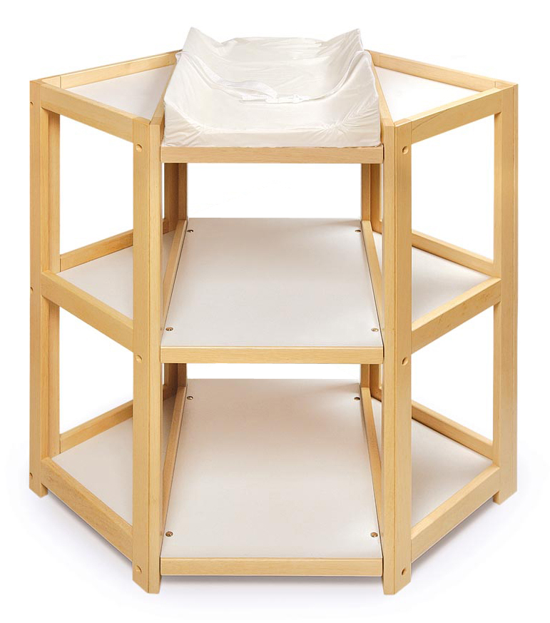 Diaper Corner Baby Changing Table - Natural