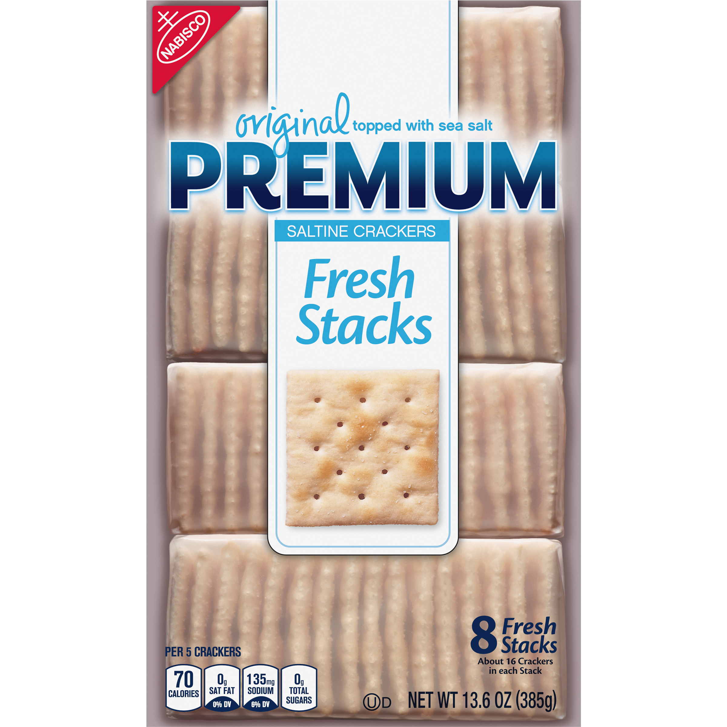 Premium Original Fresh Stacks Saltine Crackers, 13.6 oz-thumbnail-1