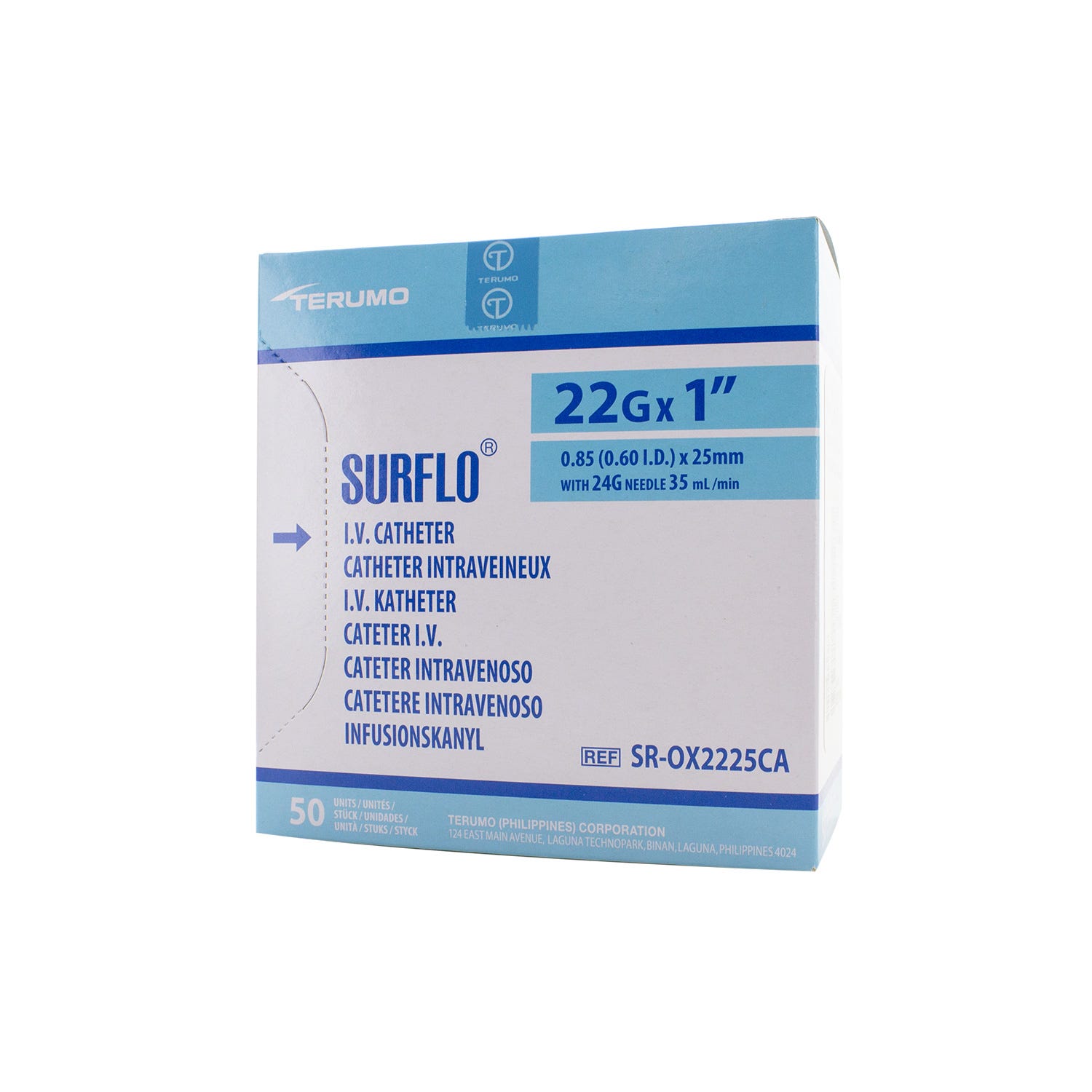 Catheter SURFLO® 22ga x 1"- 50/Box