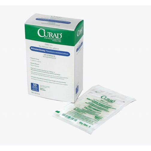 Curad® Sterile Oil Emulsion Non-Adherent Gauze 3" x 3" - 50/Box