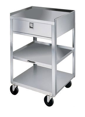 Utility Cart, 1 drawer, 3 shelves, carrying capacity 200 lbs., 16-3/4" x 18-3/4" x 30", weighs 35 lbs.