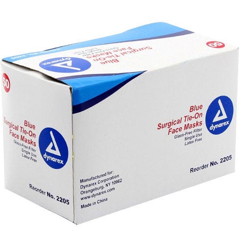 Surgical Mask w/Ties Blue L1 -50/Box