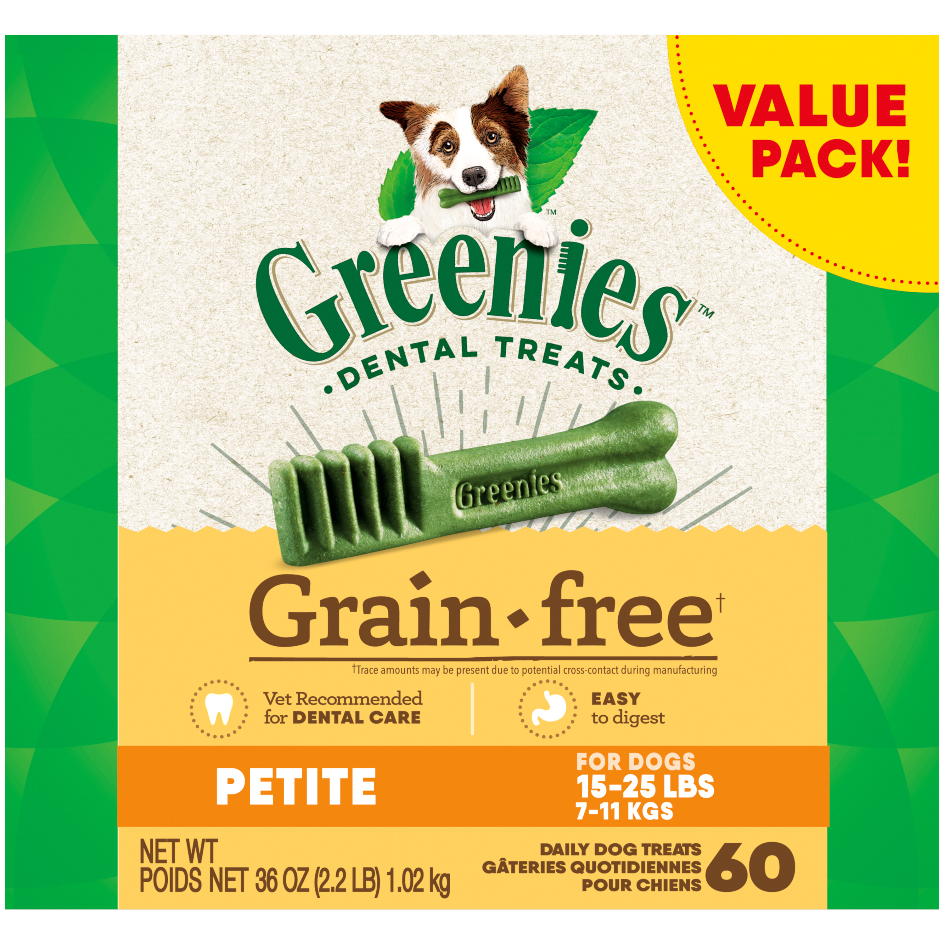 36 oz. Greenies Grain Free Petite Tub Treat Pack - Treats
