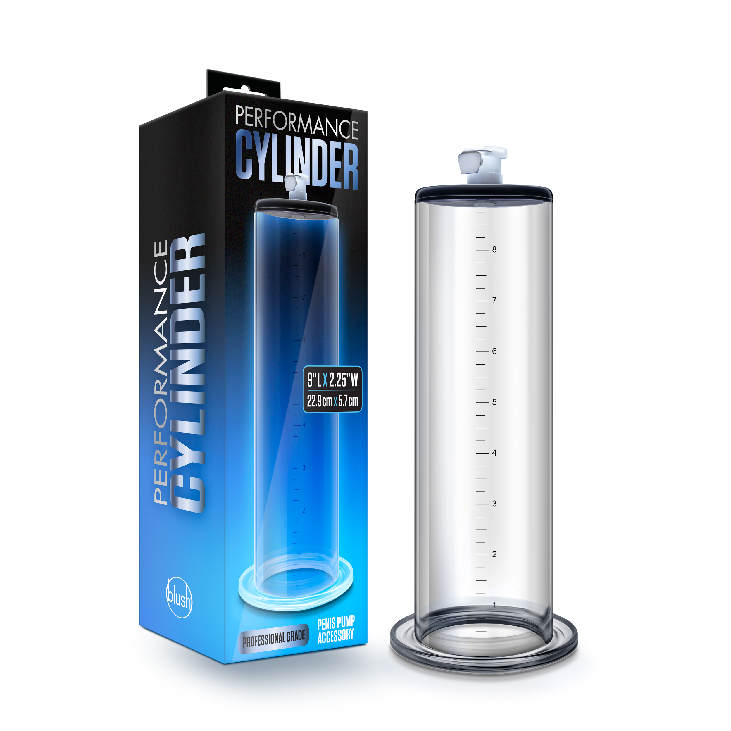 Blush Performance 9 Inch x 2.5 Inch Penis Pump Cylinder - Clear