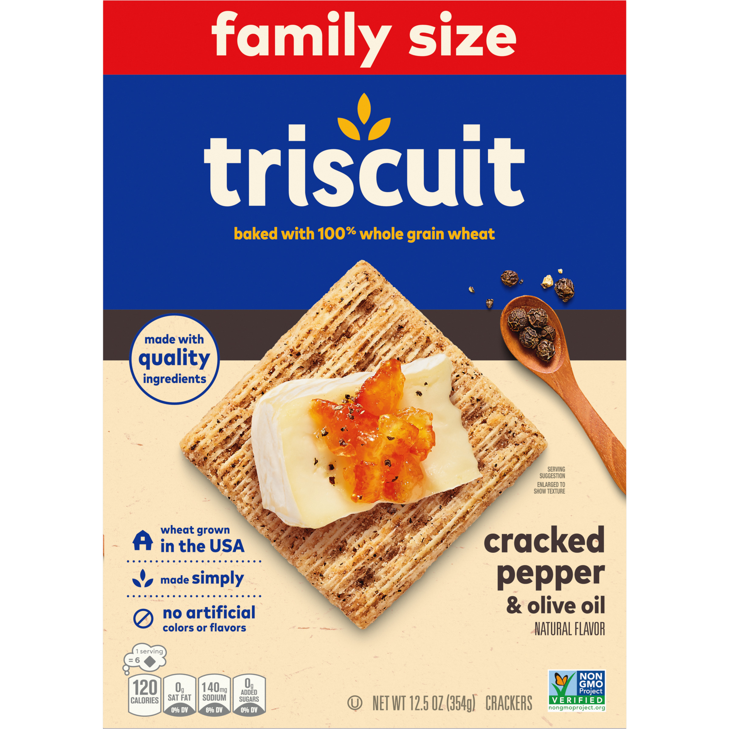 Triscuit Cracked Pepper & Olive Oil Whole Grain Wheat Crackers, Family Size, 12.5 oz-thumbnail-3