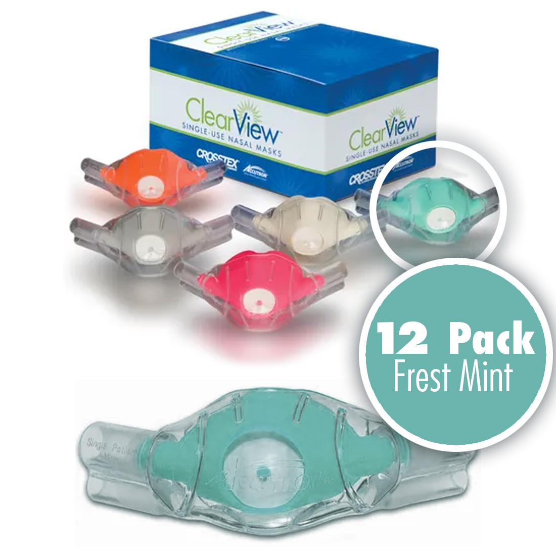 ClearView Classic Nasal Hood, Large Adult, Fresh Mint - 12/Box