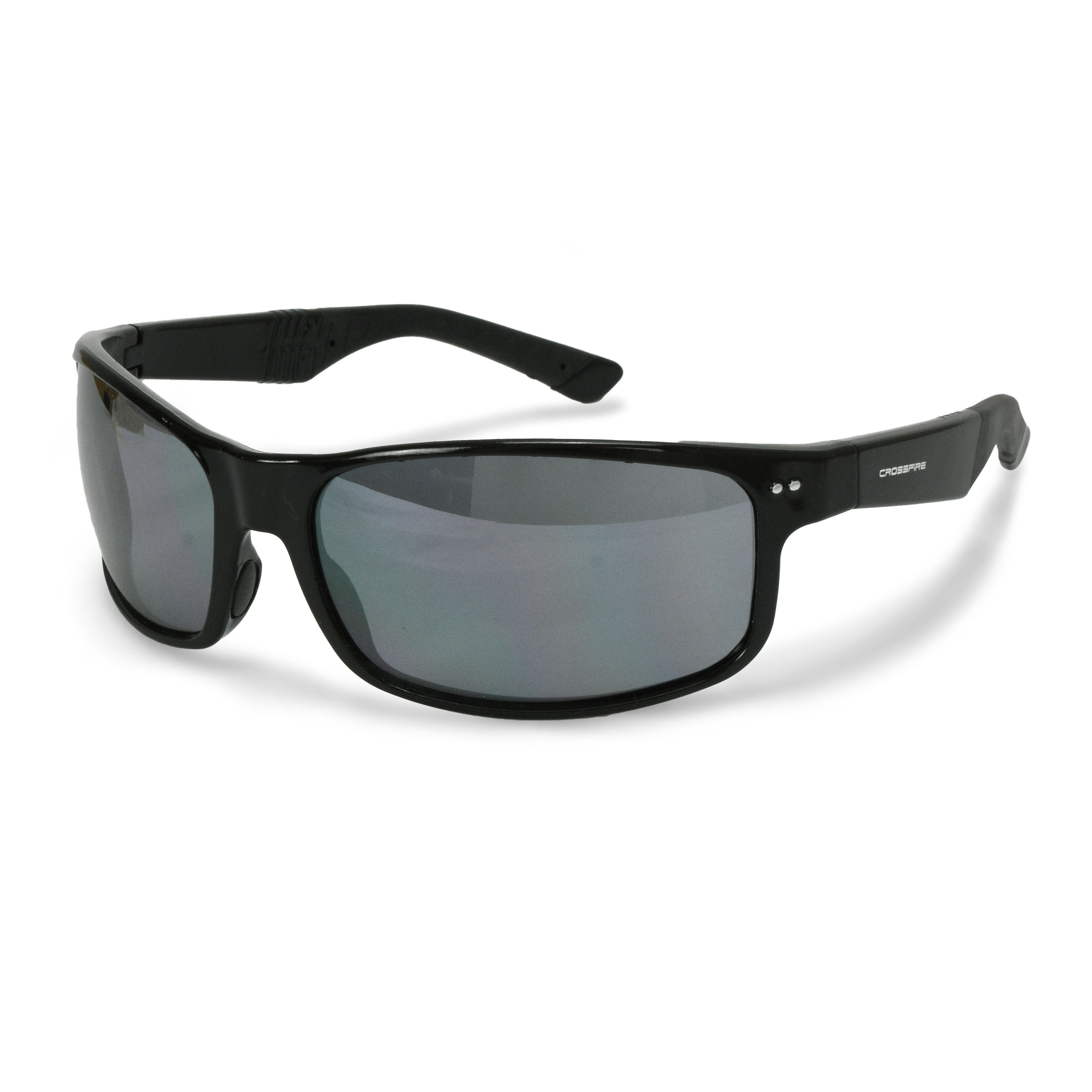 CK7 Premium Safety Eyewear - Shiny Black Frame - Silver Mirror Lens