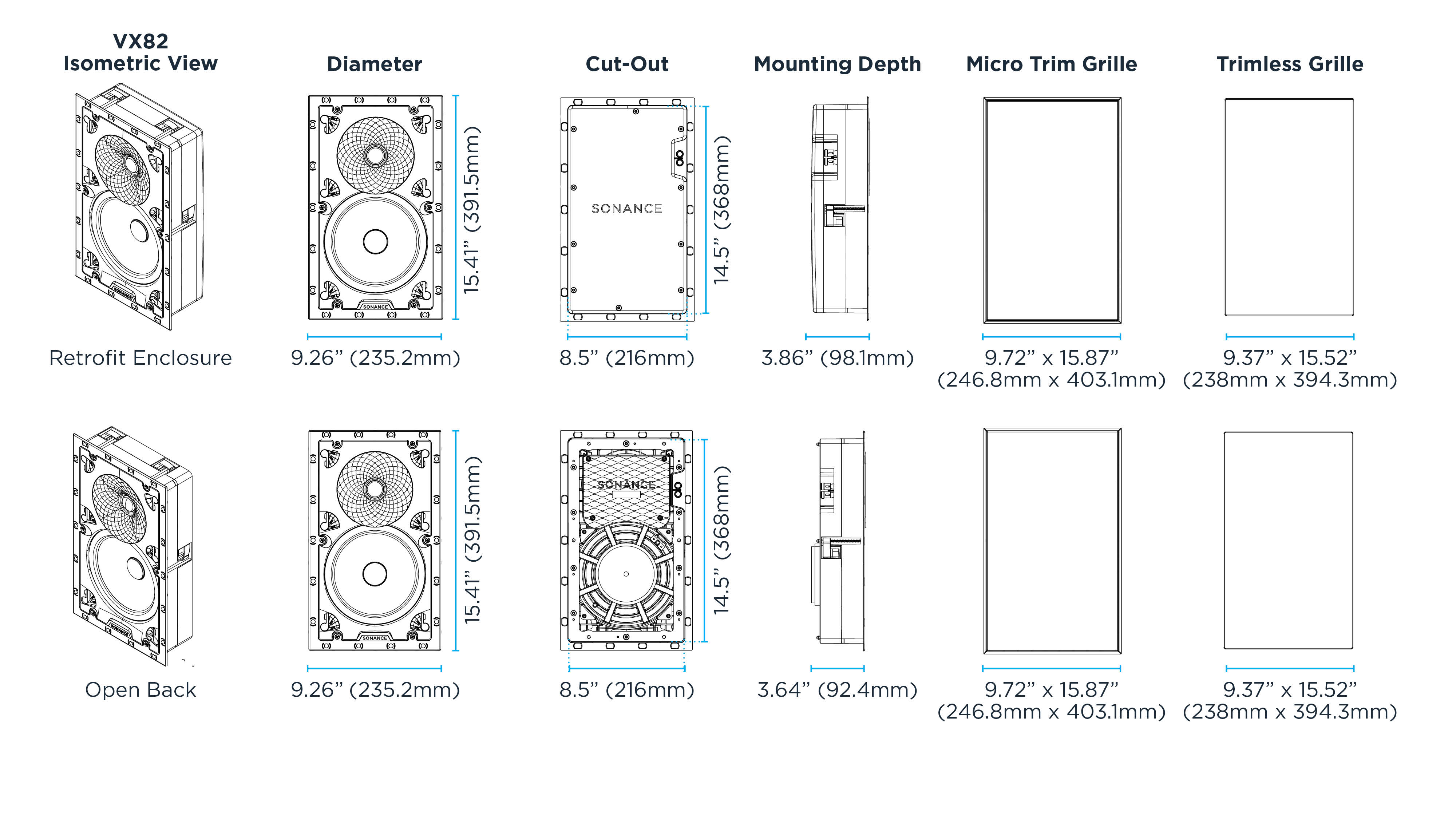 VX82 Dimensional Drawings