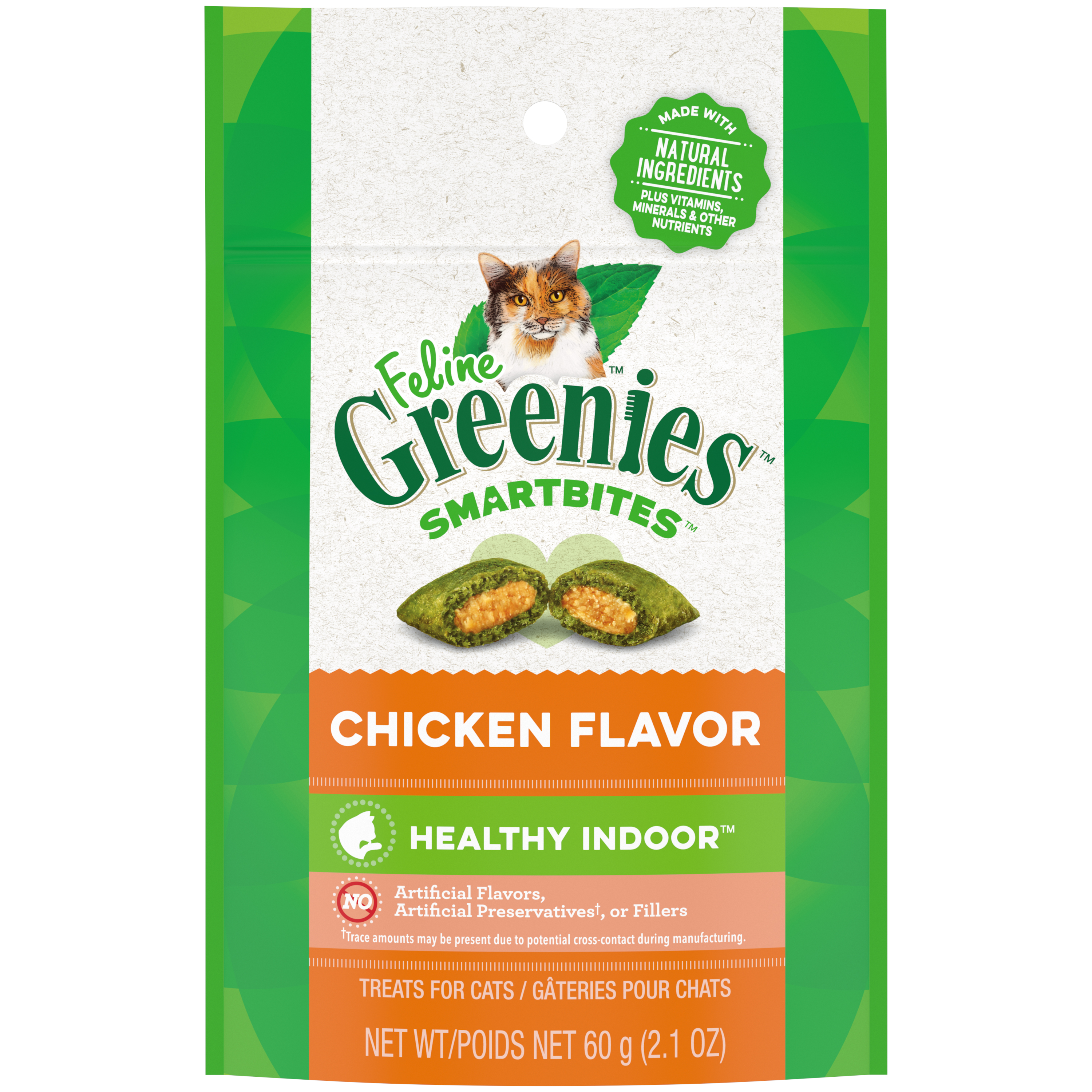 2.1 oz. Greenies Feline Small Bites Chicken Hairball - Treats