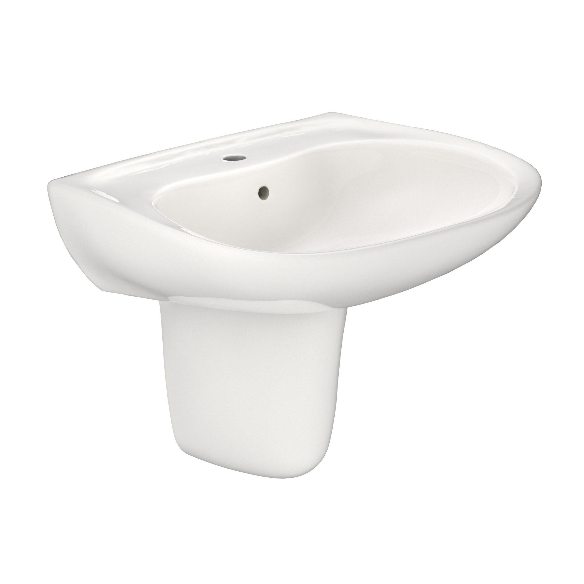 TOTO Prominence Oval Wall-Mount Bathroom Sink with CeFiONtect and Shroud for Single Hole Faucets, Colonial White, Vitreous China, LHT242G#11