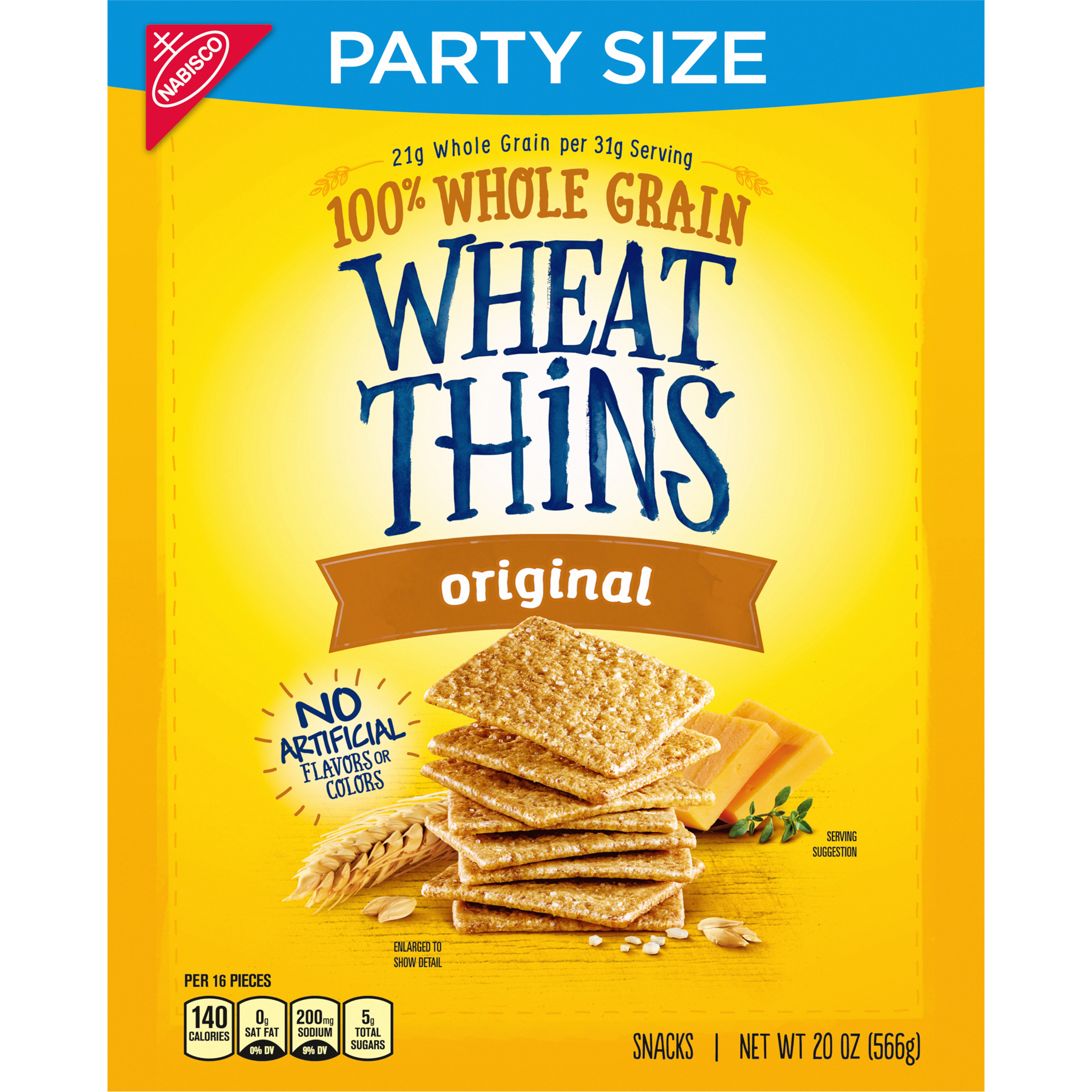Wheat Thins Original Whole Grain Wheat Crackers, Party Size, 20 oz Box-1