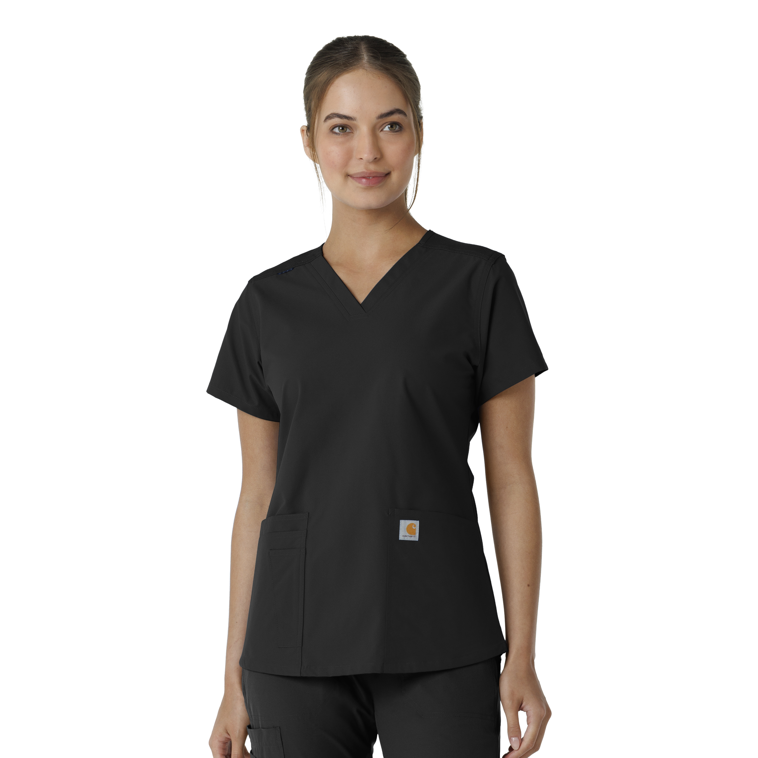 Force Essentials Women‘s V-Neck Knit Panel Scrub Top-Carhartt