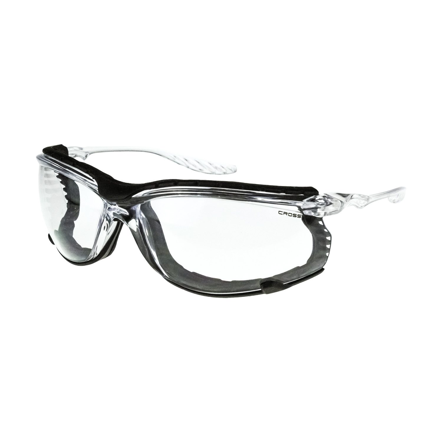 24Seven Foam Lined Safety Eyewear - Crystal Clear Frame - Clear Anti-Fog Lens