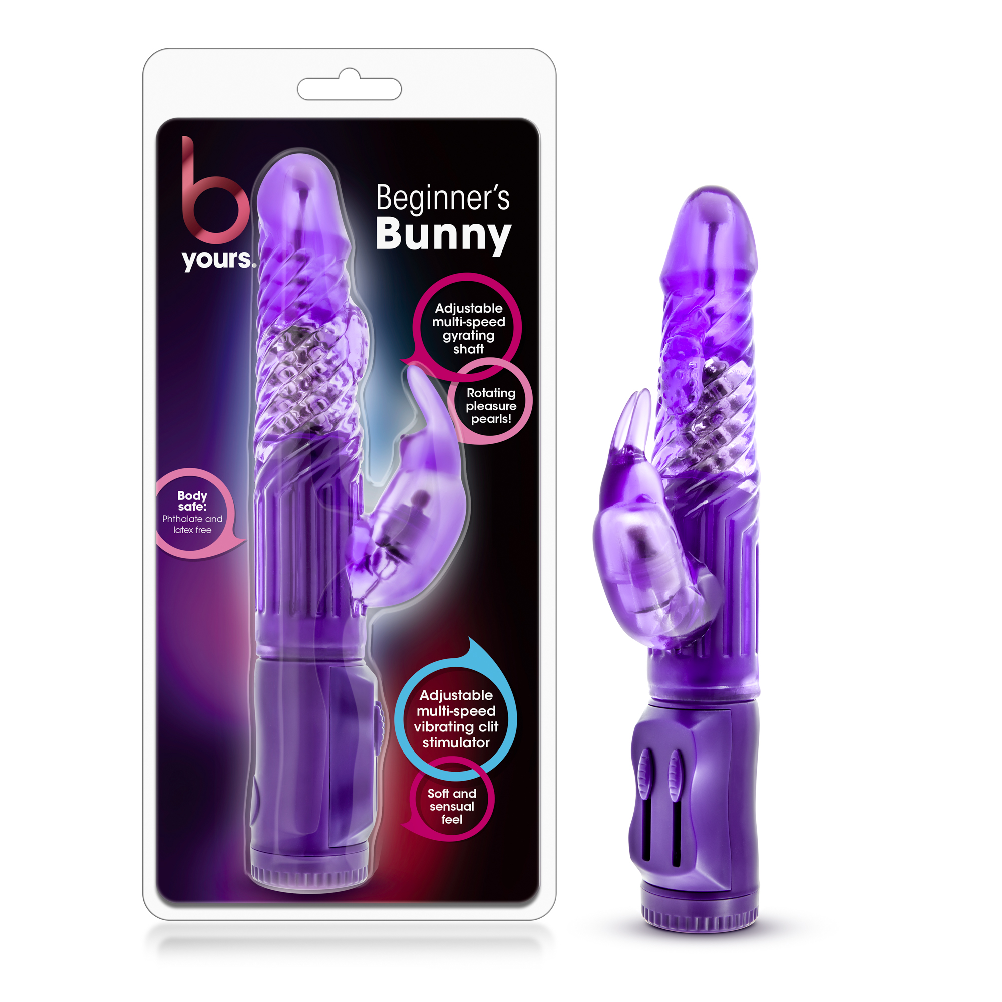 Blush B Yours Beginner's Bunny Purple 8.75-Inch Rabbit Vibrator