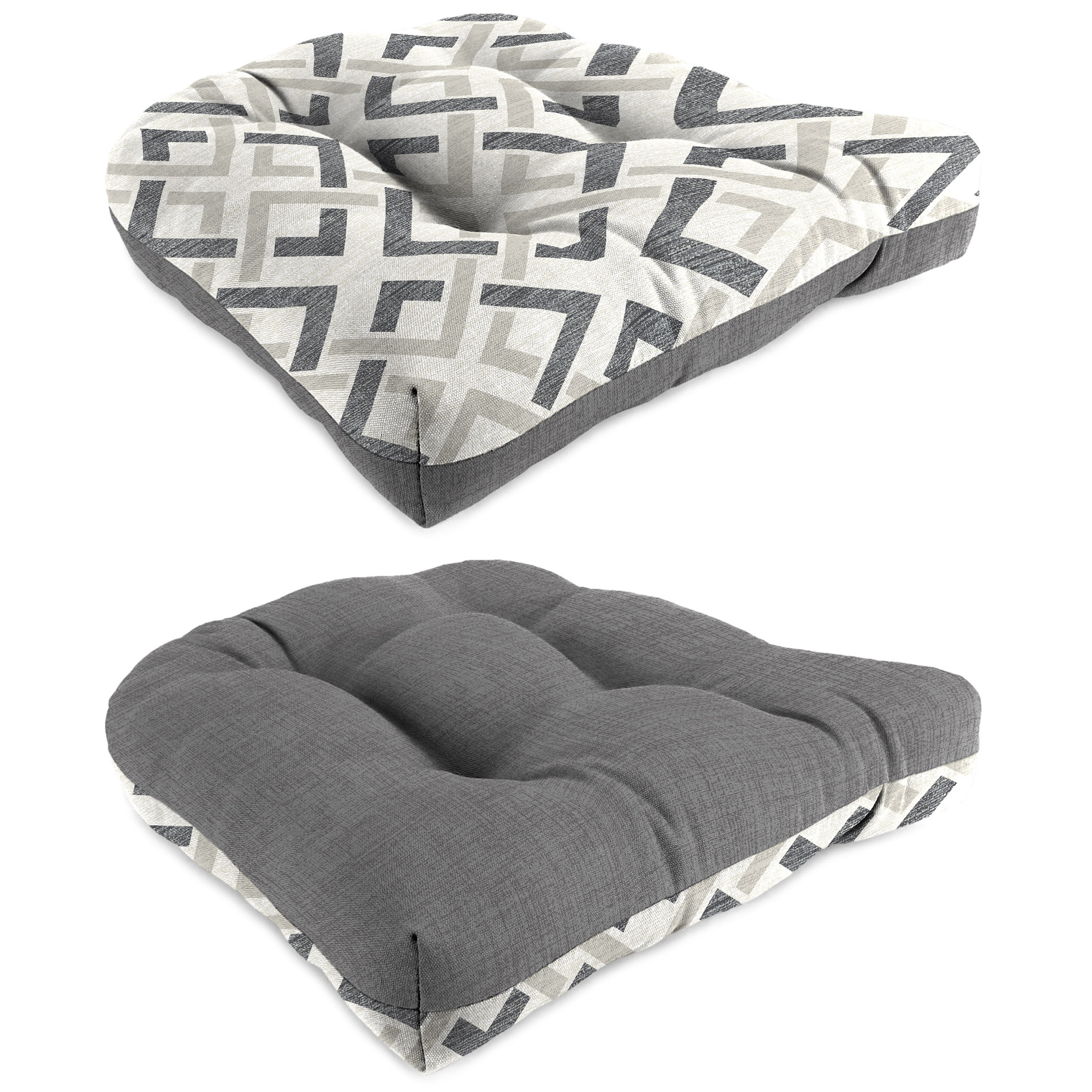 New Tufted Outdoor Patio Wicker Chair Seat Cushions 18", 2-Pack, Fade Resistant - Picture 13 of 23