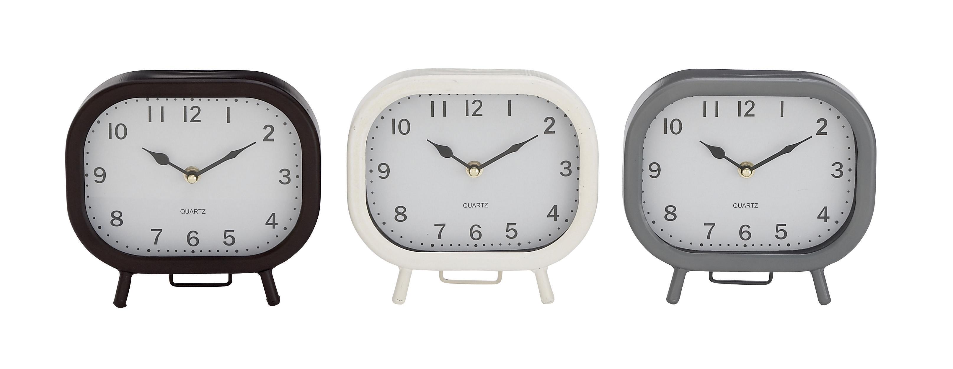 Multi Metal Traditional Clock, Set of 1  7\" x 8\" x 3\"
