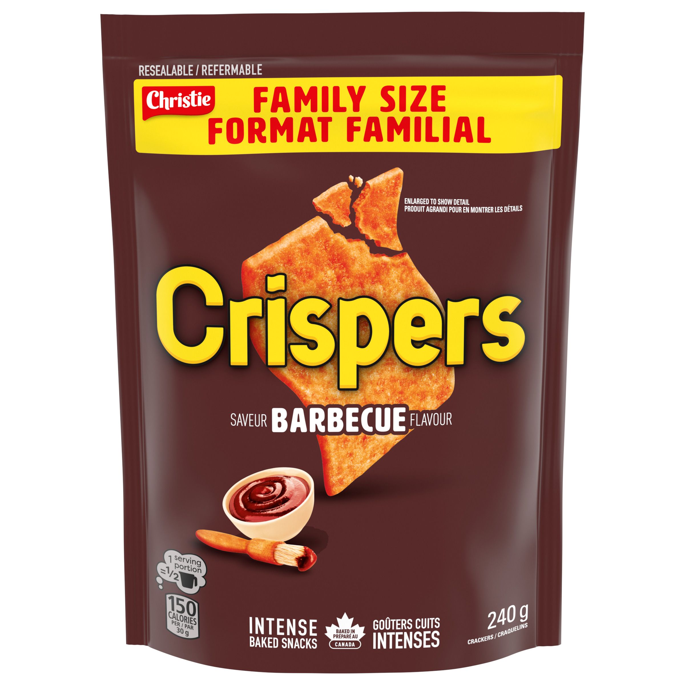 Crispers Barbecue Flavour Family Size Salty Snacks 240G-thumbnail-0