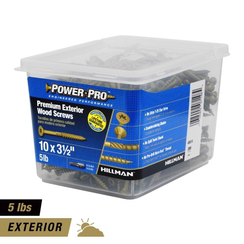 Power Pro Premium Exterior Wood Screw (#10 X 3-1/2") - 5lb Box