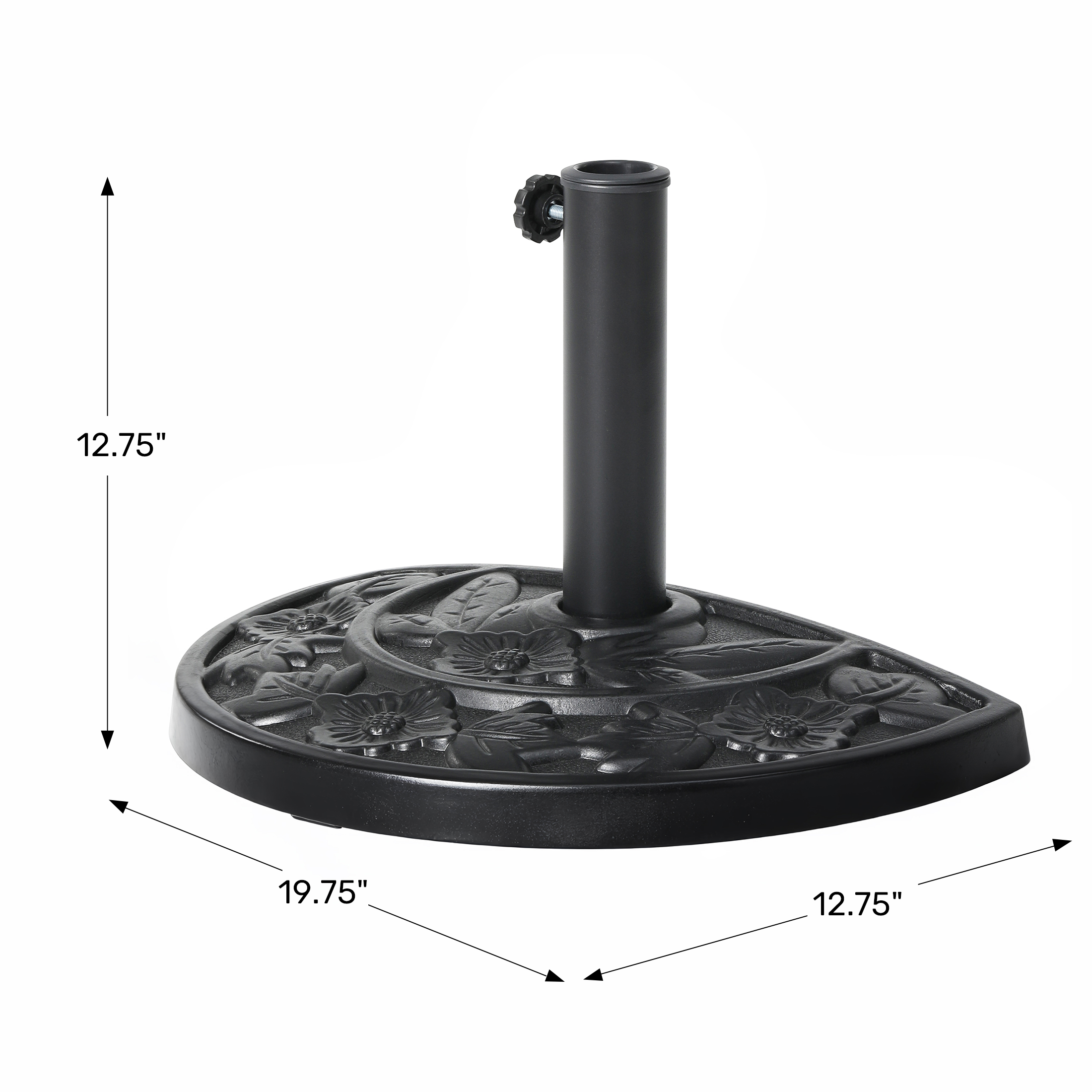 Sturdy Freestanding Resin Umbrella Half BaseWWT Spec Image