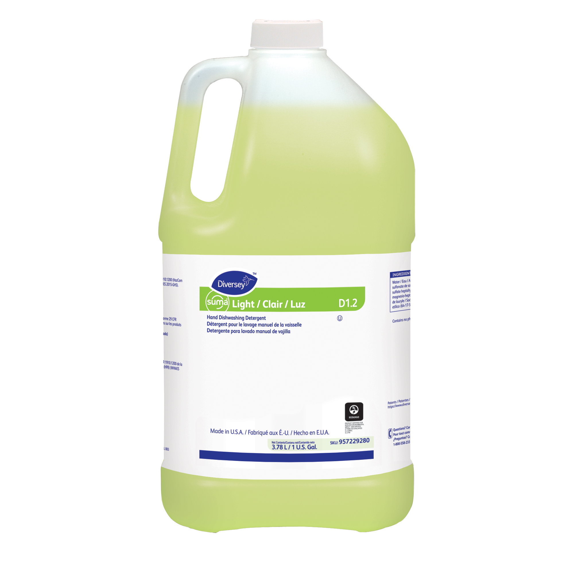 SUMA LIGHT D1.2 MANUAL 4/1GAL 957229280 DISH DETERGENT