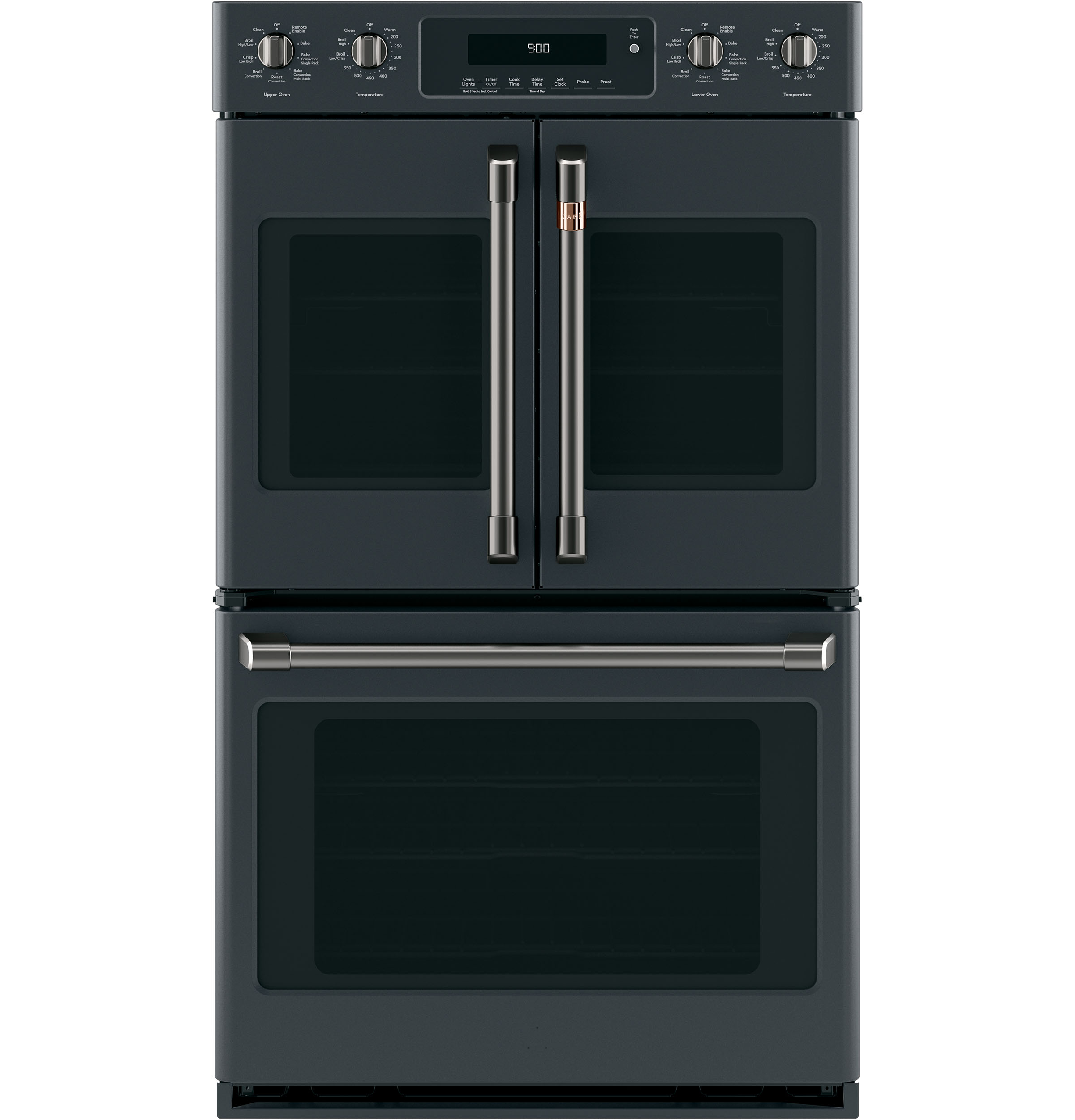 30" Width Hndl & Knob Kit for French-Dr Dbl Wall Ovens Brushed Black For use w/ Wall Ovens — Not Connectable view 2