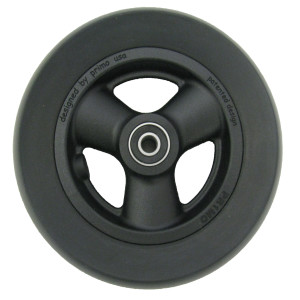 3-Spoke Caster Assembly with Soft Roll Tire, 6 x 1-1/2 Inches