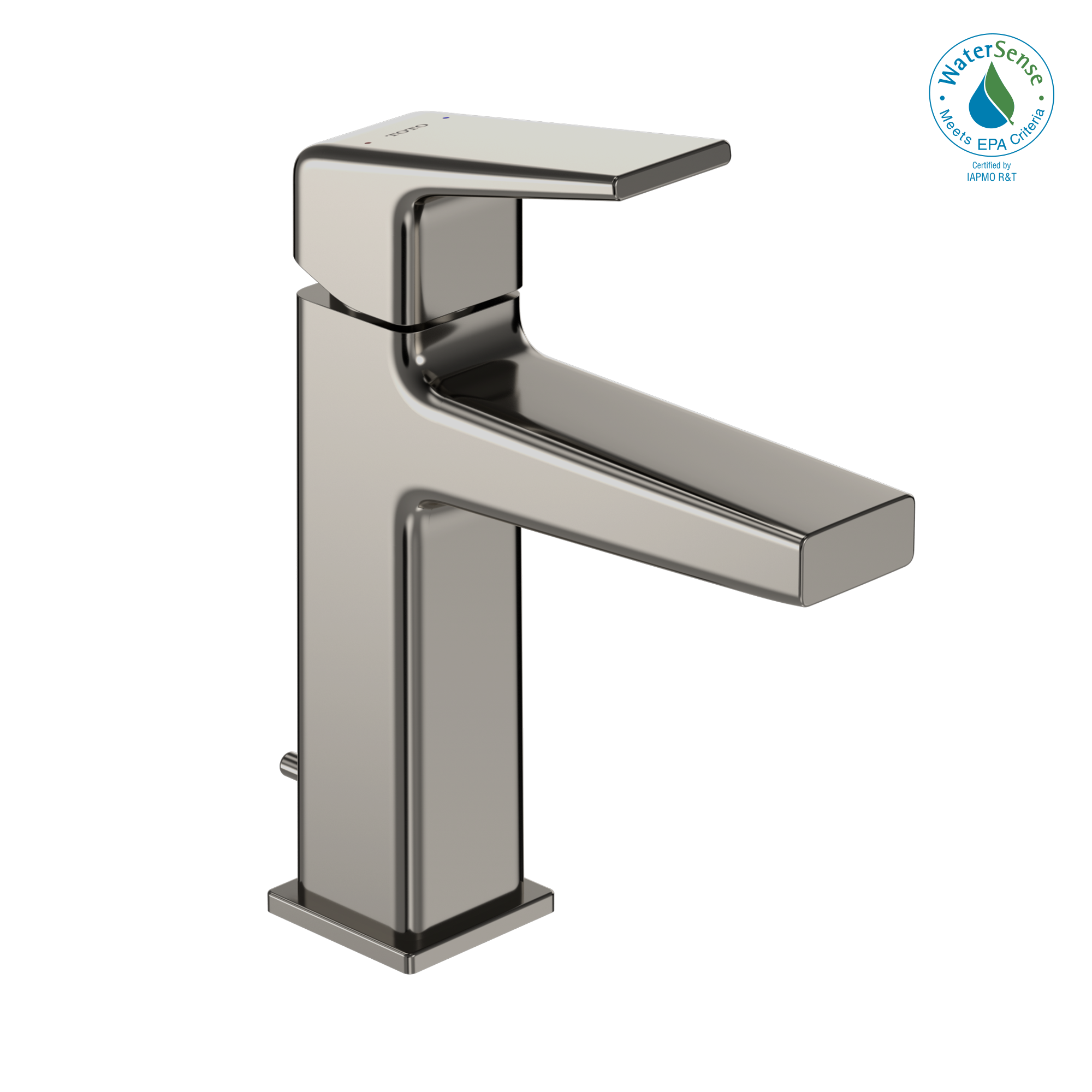 TOTO GB Series 1.2 GPM Single Handle Bathroom Sink Faucet with COMFORT GLIDE Technology and Drain Assembly, Polished Nickel, Brass, TLG10301U#PN