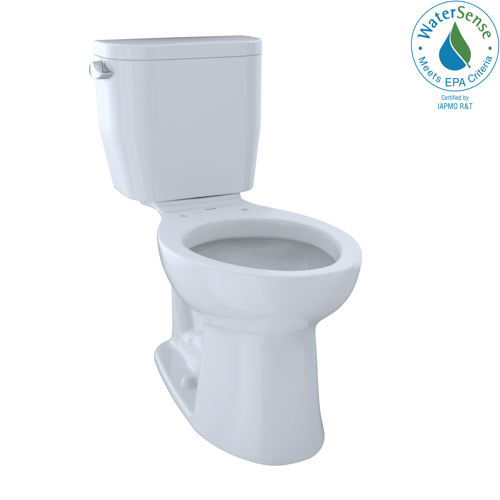 TOTO Entrada Two-Piece Elongated 1.28 GPF Universal Height Toilet, Cotton White, Vitreous China, CST244EF#01