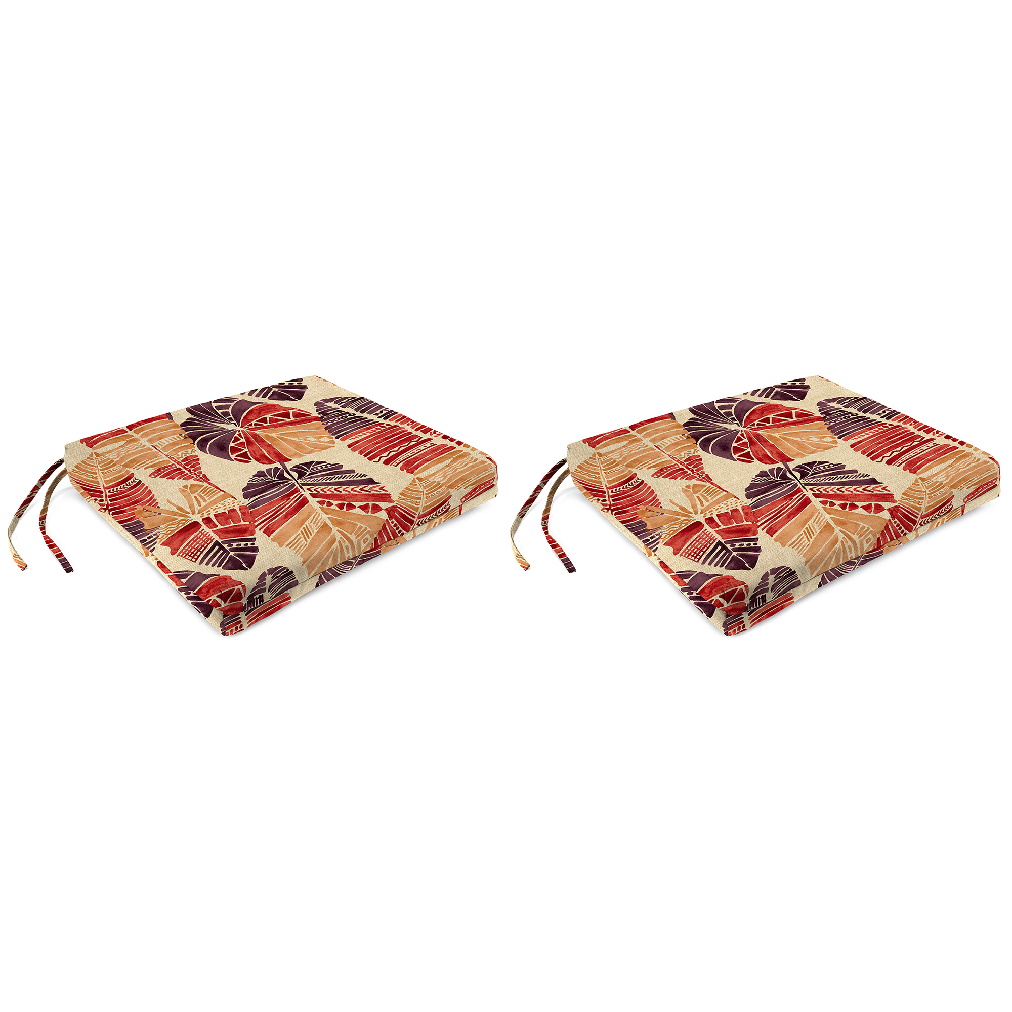 New Outdoor Chair Pad Seat Cushions with Ties 19" x 17", 2-Pack, Fade Resistant - Picture 16 of 21