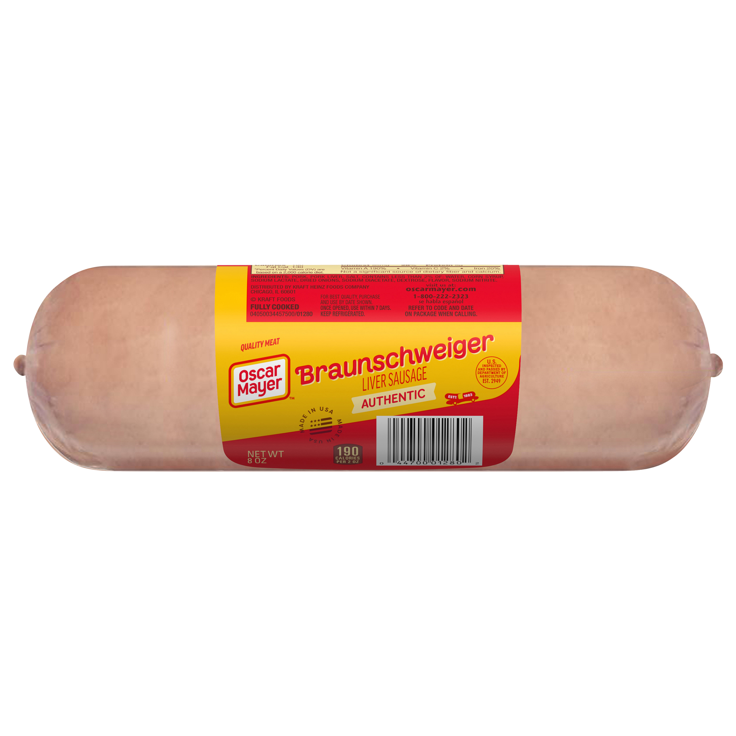 Oscar Mayer Braunschweiger A Liver Sausage, 8 oz Sausage My Food and