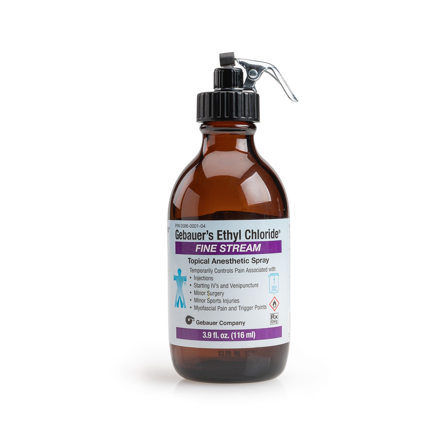 Gebauer's Ethyl Chloride® Topical Anesthetic Skin Refrigerant, Fine Pinpoint Spray, 3.9 fl oz Spray - 4/Box