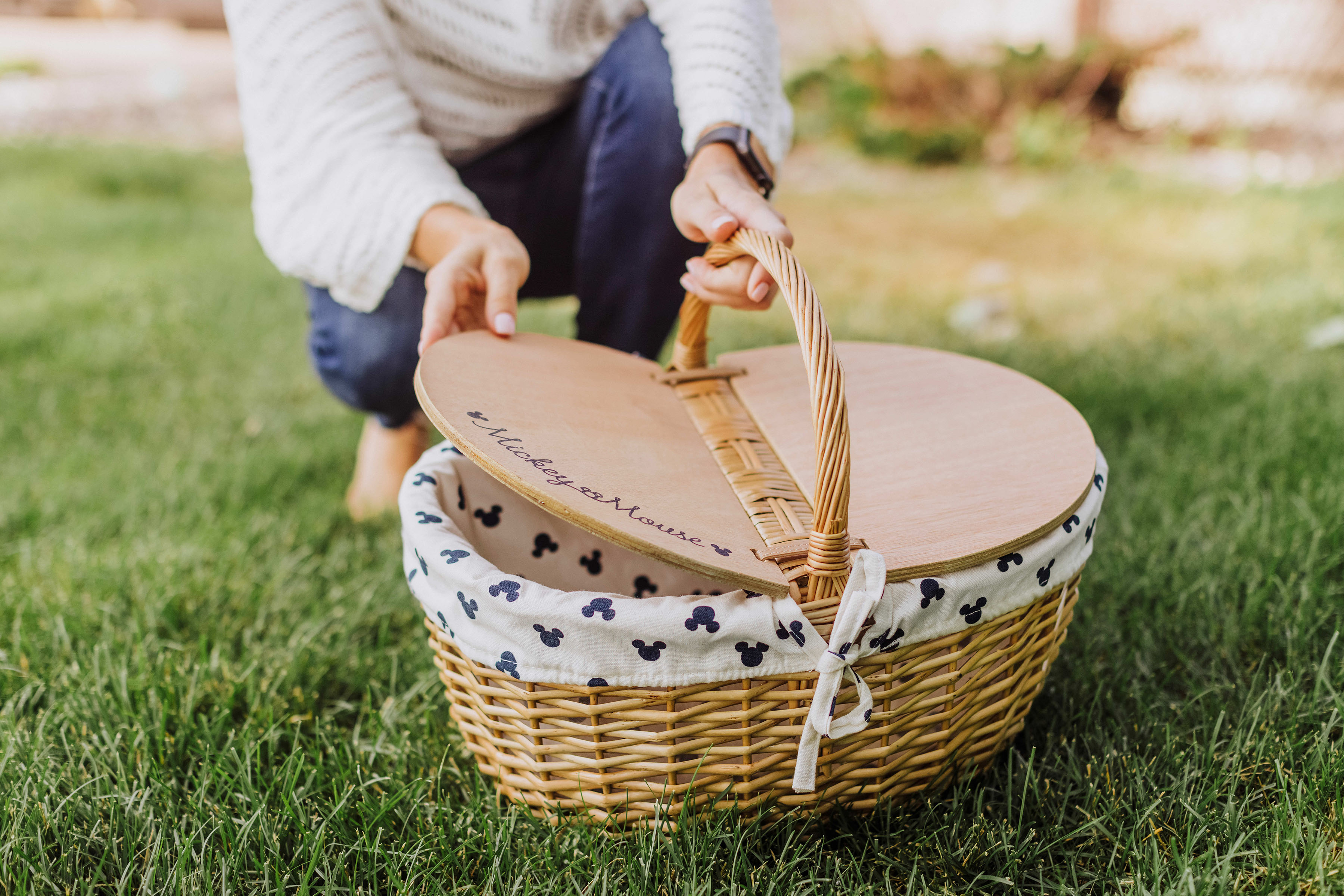Mickey Mouse Silhouette - Country Picnic Basket