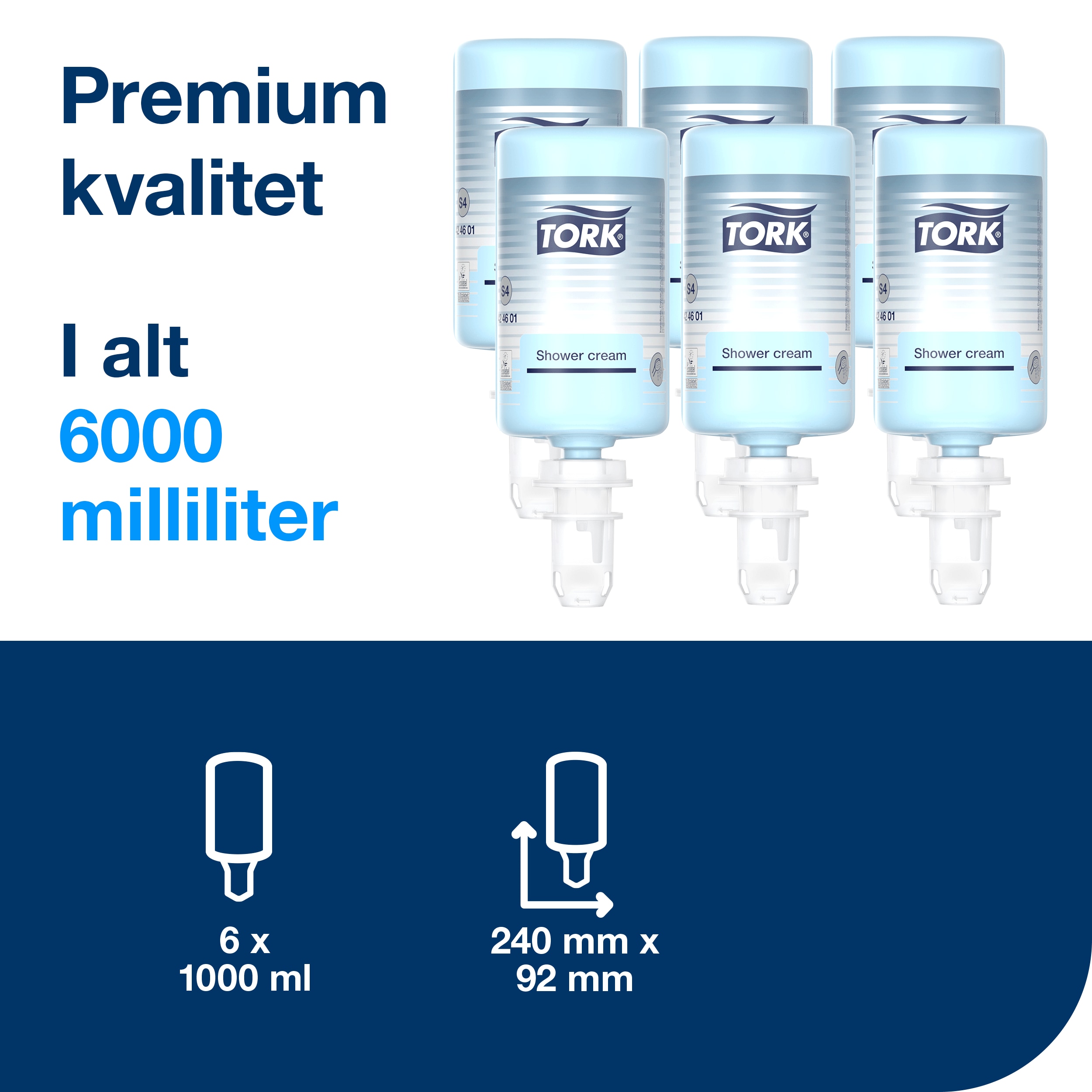 Shampo, Hår Krop, Refill, 1000 ml, Tork Premium S4