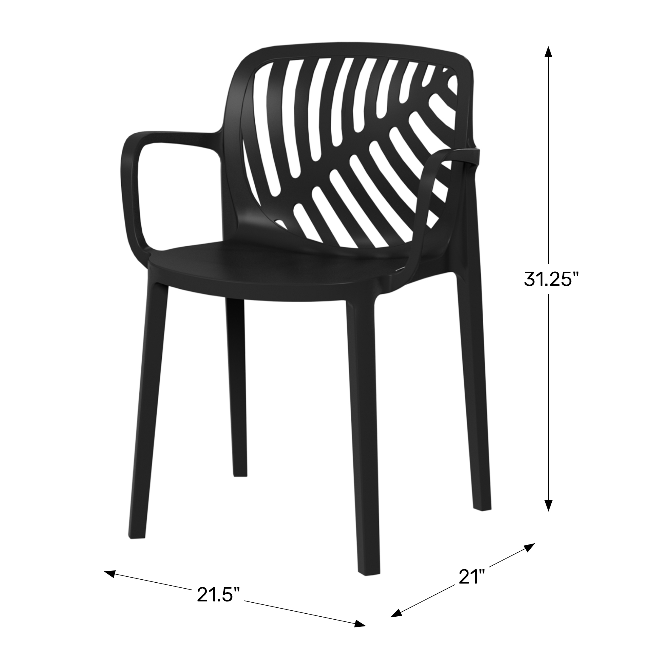 Outdoor Modern Stackable Patio Dining Armchairs (Set of 2)WWT Spec Image