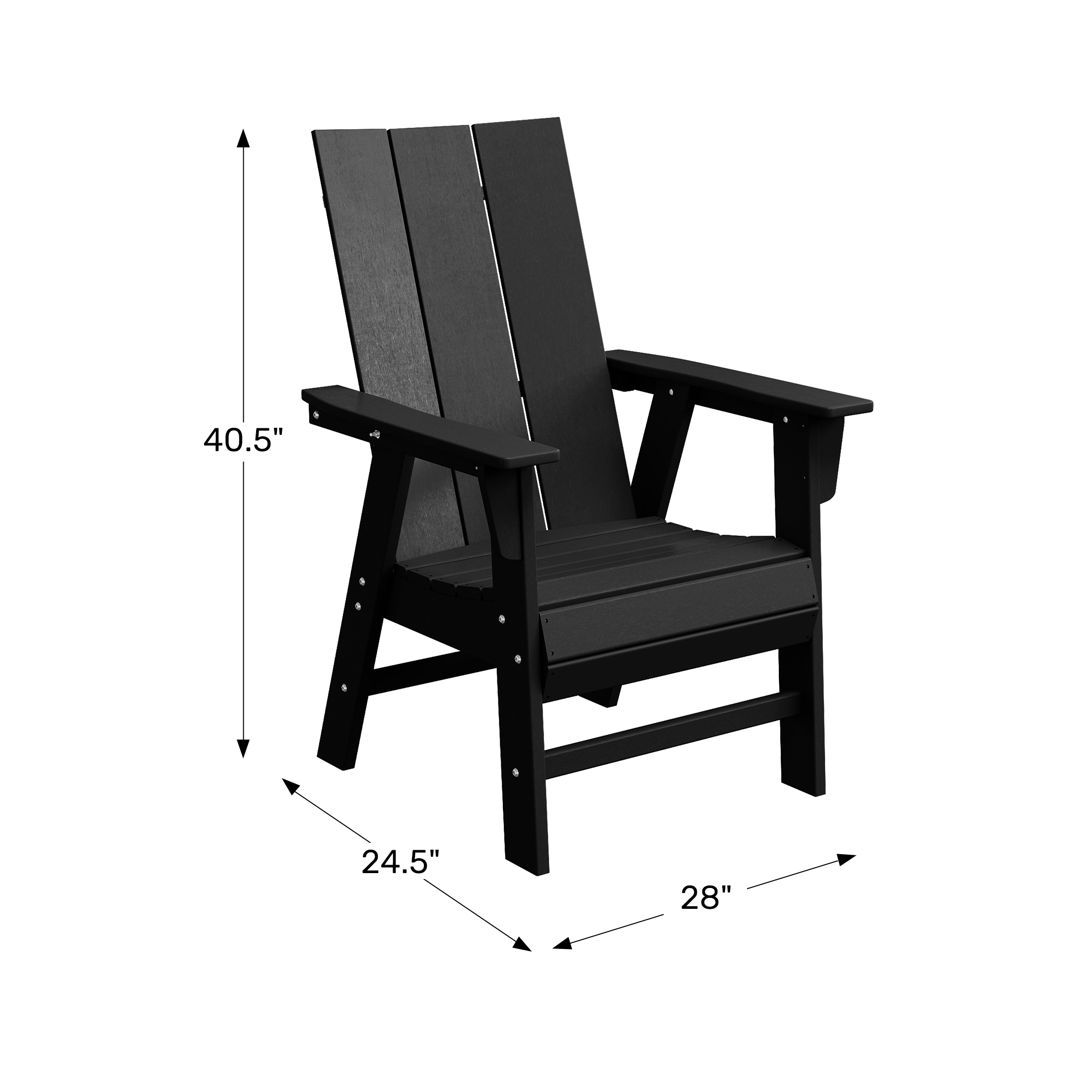 Outdoor Patio HDPE Plastic Modern Adirondack Dining ChairWWT Spec Image