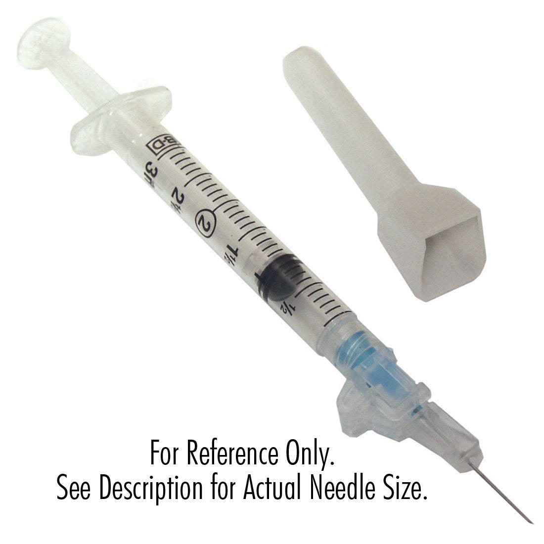 Becton-Dickinson 3cc Syringes - Latex Free-Shielding Subcutaneous Injection Needle 25G x 5/8"- 50/Box