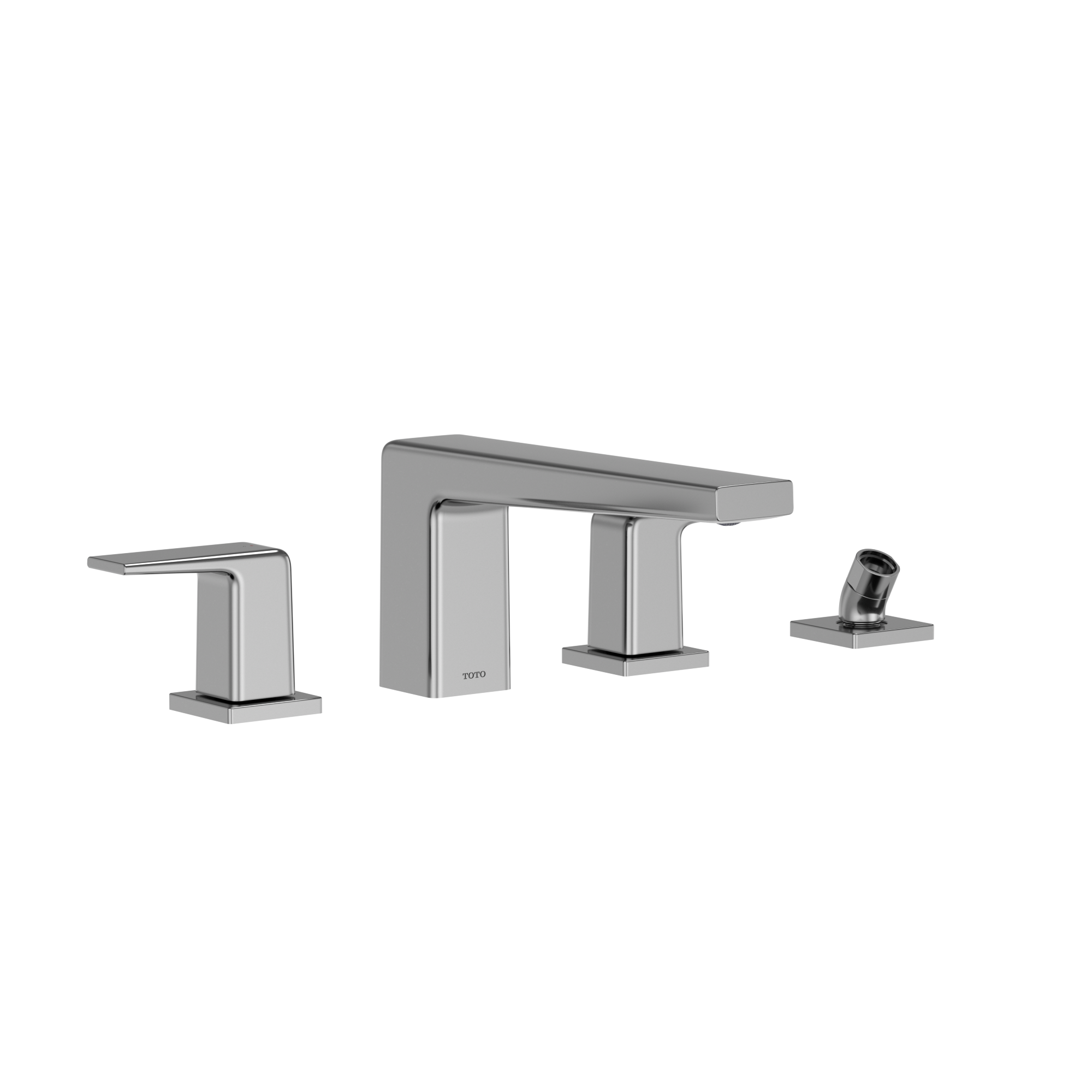 TOTO GB Two-Handle Deck-Mount Roman Tub Filler Trim with Handshower, Polished Chrome, Brass, TBG10202U#CP