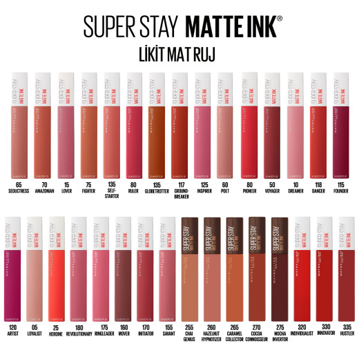 maybelline new york super stay matte ink likit mat ruj - 330 innovator- kırmızı