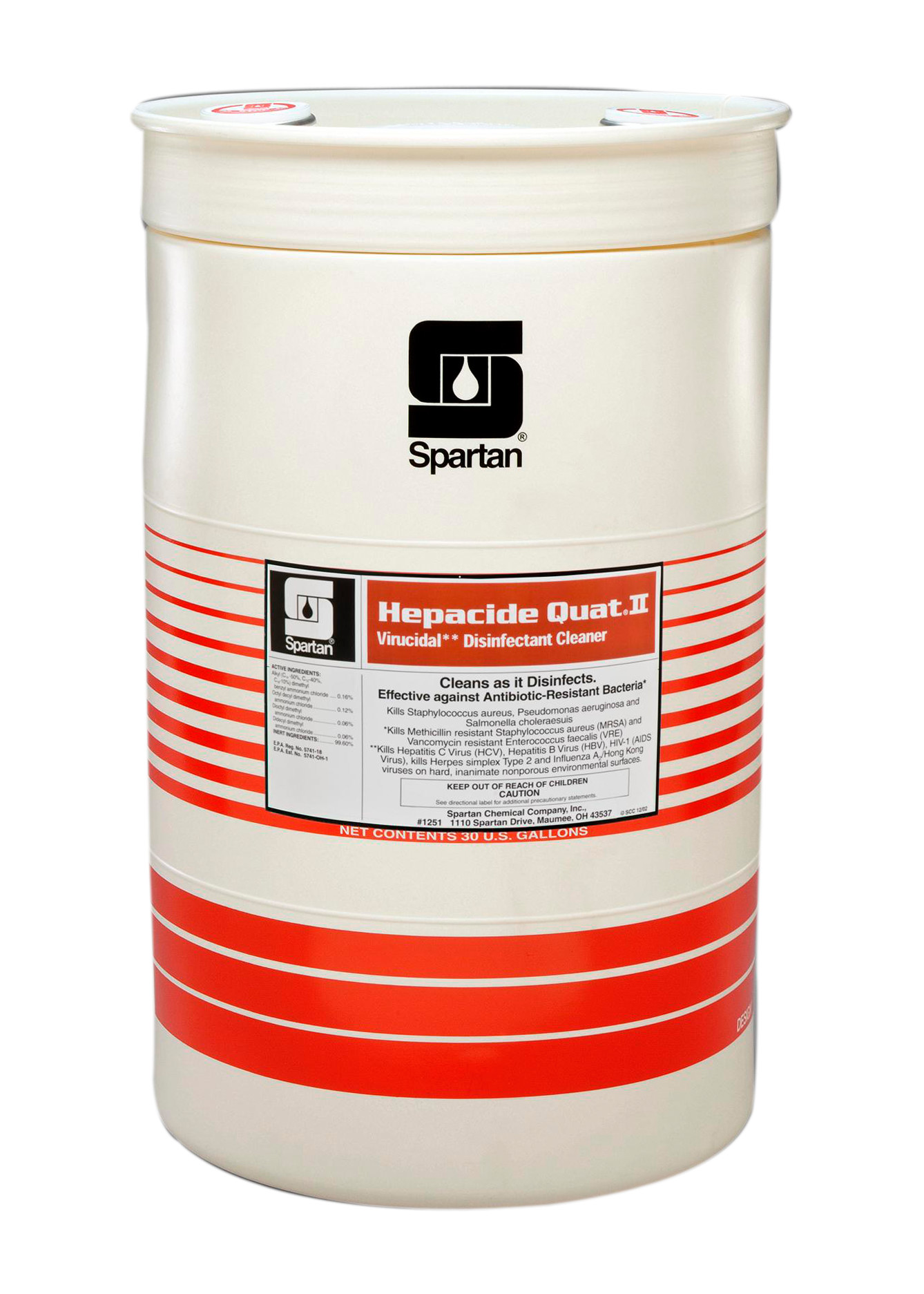 Spartan Chemical Company Hepacide Quat II, 30 GAL DRUM
