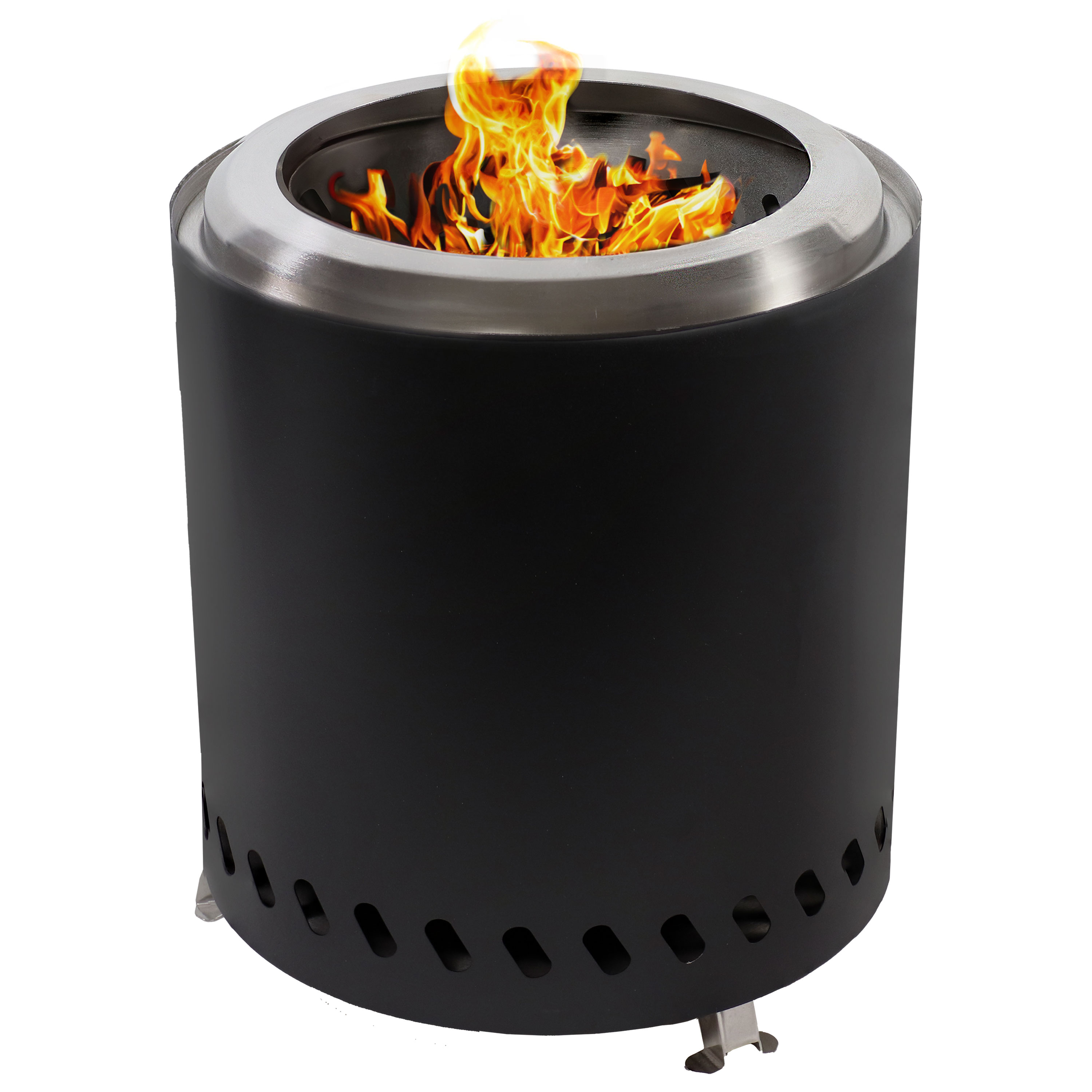 Stainless Steel Tabletop Smokeless Fire Pit - Black - 9.75" H x 9.5" Diameter