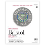 Strathmore 500 Series Bristol Paper Pad, 2-Ply, Vellum Finish, 15 Sheet, 11x14 inch